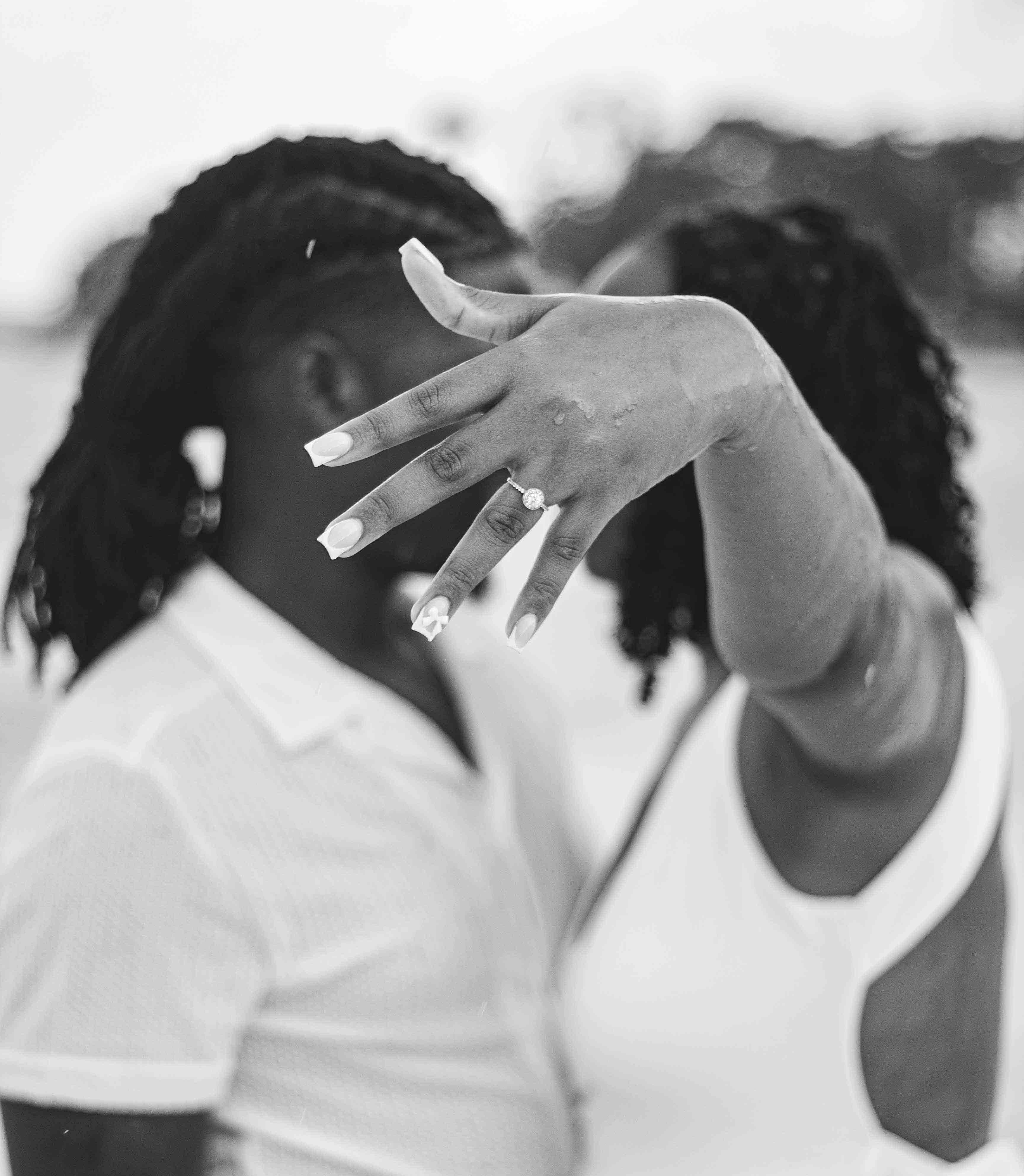 Couple out in the rain on the Island of Jamaica for an engament shoot